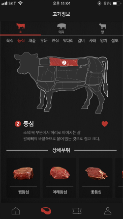 고기정보 화면 이미지